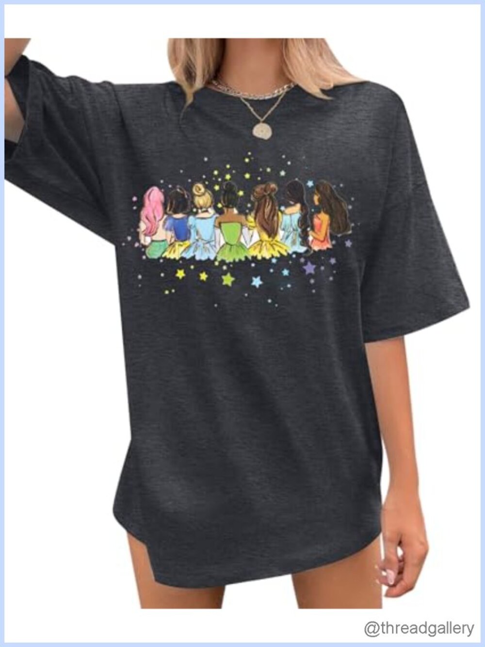 Women's Magical Princess Castle Graphic T-Shirt Crew Neck Short Sleeve